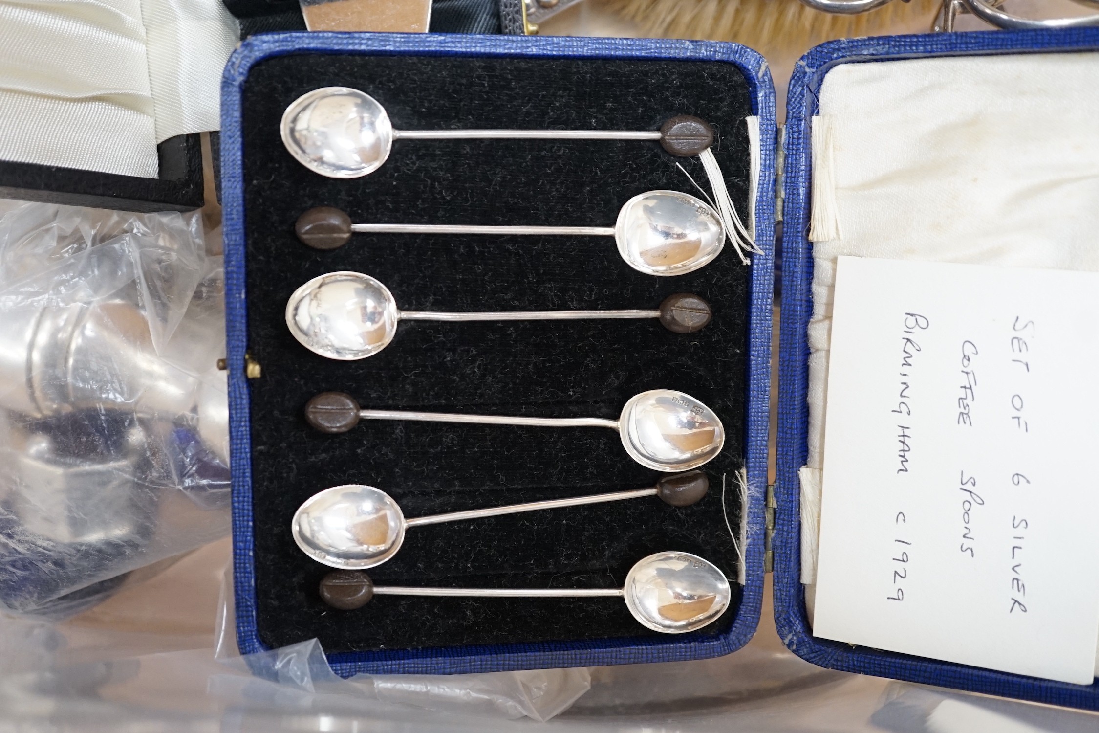 A group of silver and silver plated wares